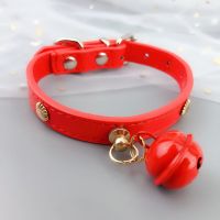 宠物项圈猫咪铃铛脖圈颈圈小中型犬狗圈奶猫奶狗项圈狗牌通用项圈 红色 XS号(脖围15-20cm调节)