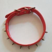 狗狗项圈泰迪金毛大中小型犬炫酷铆钉项圈猫咪脖圈宠物用品 红色 S号(24-32厘米)