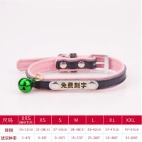 刻字狗狗项圈防走丢狗脖圈小型宠物颈圈猫圈狗牌中大型犬狗牵引绳 黑色项圈 XXS--[建议2-4斤(猫咪专用)
