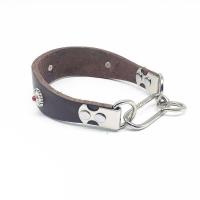 狗狗真皮项圈细犬牛皮脖套惠比特格力犬灵缇犬格惠犬猎兔犬狗颈圈 细犬真皮项圈 中号(脖围35-40cm)