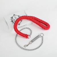 狗绳狗链子防咬绳中大型犬狗狗牵引绳金毛拉布拉多遛狗绳项圈铁链 单独狗链子(红色) M型号(适合18-38斤)