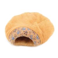 宠物窝狗窝猫窝毛绒睡袋冬季保暖小型犬睡觉窝垫毛毯仓鼠兔子小狗 棕色 小号：55cm*48cm*13cm