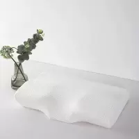记忆棉颈椎枕头成人护颈枕修复颈椎专用慢回弹保健枕芯蝶形枕 牛奶白(枕套+枕芯)