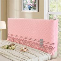 床头罩保护套全包弹力款加厚夹棉布艺皮艺实木软包靠背罩不露床头 粉玉1.2米(弹力)