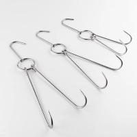 不锈钢实心烤鸭钩子 烤鸭炉烧腊环双钩 烧鸡烧鹅吊钩 挂猪牛肉钩 总长23cm(小勾12cm)20个