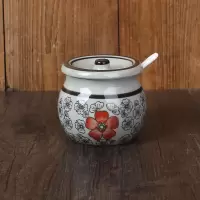 日式陶瓷油泼辣子罐调味罐陶瓷商用猪油罐热油辣椒罐辣椒油罐家用 红富贵（四两装） 260毫升