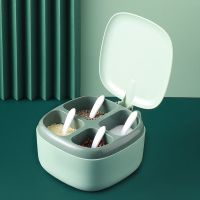 调料盒套装家用组合调味盒调料瓶调味料收纳盐罐调料罐多功能佐料 北欧绿【加厚防潮款】