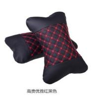 汽车124V车用按摩腰靠电动车载护腰靠垫靠背靠垫腰垫货车背垫腰椎 头枕 黑红 一对