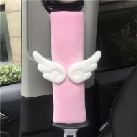 汽车安全带护肩套保险护肩套卡通一对加长护肩套男女可爱车内装饰 粉翅膀护肩1只