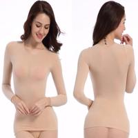肤色舞蹈打底衫肉色紧身长袖舞蹈内衣隐形亲肤柔软女士内衣演出服 肤色120D[上衣] [85-100]斤穿