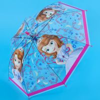 儿童黑胶雨伞晴雨两用男女宝宝小孩卡通幼儿园小学生自动透明雨伞 苏菲亚-透明雨伞