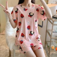 睡裙女2021年新款夏季公主风短袖ins风过膝长裙睡衣女家居服 短：晚安套装 XL