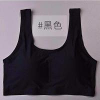 大码胖MM200斤文胸无痕无钢圈D睡眠内衣防震防下垂女薄款跑步背心 黑色 M(80-100斤)