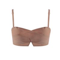 白色无肩带内衣女聚拢防滑小胸抹胸式裹胸无钢圈性感文胸乳罩套装 焦糖单件 32/70A