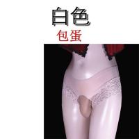 夏季男士内裤丝滑蕾丝三角裤性感一片式男安全裤低腰提臀短裤头男 白色 女款[常规]