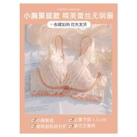 无钢圈内衣小胸聚拢收副乳防下垂舒服胸罩调整型少女内衣内裤一套 香槟色单件 32/70AB通用杯