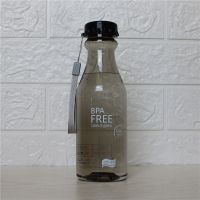 创意可爱女学生防摔水杯方形塑料简约个性杯子潮流男便携清新水瓶 汽水[透明黑] 单杯