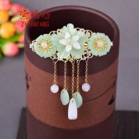 气质古风发卡夹子头饰半扎马尾发夹成人女古装头饰流苏 绿色029