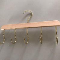 实木皮带收纳多钩衣架服装店领带门背挂钩腰带衣柜丝巾围巾包包架 1个 多钩衣架金色
