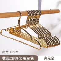 衣架铝合金家用衣挂晾衣架宽肩衣架子防滑无痕晾晒衣服衣撑挂衣架 1.2CM亮光金[10个装]