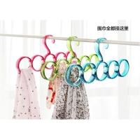 围巾架衣挂批发内衣领带围巾丝巾架皮带挂架子收纳防滑衣架 5环围巾架混色 1个