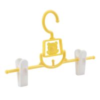 折叠儿童裤架多功能可调节伸缩防滑裤夹收纳婴儿幼儿宝宝裤架衣架 儿童裤架普通款(黄色) 5只