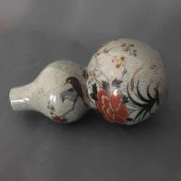 清乾隆年制粉彩描金花鸟葫芦 民间收藏老货包老瓷器 古董