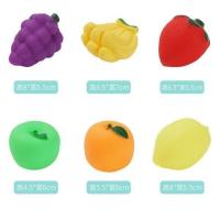 (婴儿乐)宝宝洗澡戏水玩具逗乐仿真水果蔬菜类软胶捏捏叫启蒙教学 6种水果类套装