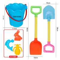 儿童沙滩玩具套装宝宝戏水玩沙挖沙决明子大号沙漏铲子桶工具车子 圆桶6件套