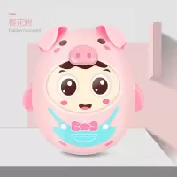 婴儿玩具0-2岁手摇铃小萌猪音乐摇铃不倒翁男女孩宝宝益智玩具 粉色(小猪不倒翁)