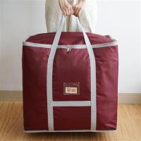 收纳袋子整理袋衣物棉被装被子子收纳袋行李袋大号家用搬家打包袋 拍2送6束口袋酒红-经典加厚耐磨防水 特别定制-50升-4