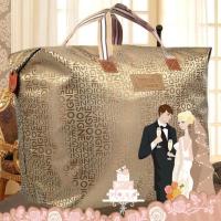 嫁妆被套袋结婚用装喜被袋子喜事包装新娘防尘袋被子手提袋收纳袋 M35-布提手-咖啡物语- 小号60x50放夏被毯子四件套