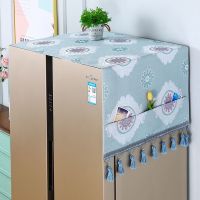 冰箱防尘罩防尘布盖布保护罩微波炉洗衣机双开门单开门冰箱罩盖巾 太阳花蓝 微波炉35*95cm