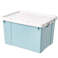 加厚特大号透明塑料收纳箱衣物被子玩具书本透明有盖整理储物箱 水晶蓝 180型号: 长24宽18高16厘米