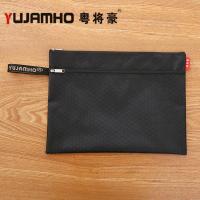 A4学生科目分类文件袋帆布足球拉链袋双层大容量资料袋试卷收纳袋 黑色 1个