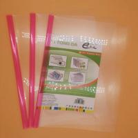 A4文件夹拉杆夹透明抽杆夹资料册夹简历试卷学生文件袋办公用 加厚红色 5个装