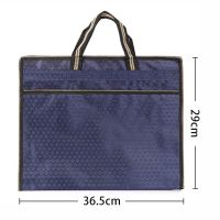 手提文件袋牛津布拉链商务公文包男大容量资料防水办公会议文件包 足球纹(藏青色)