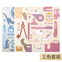 日本Kokuyo国誉2021新款文具猫单片文件夹A4可爱少女文件袋资料袋 文具猫单片文件夹 三色混装