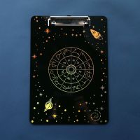 板夹透明a4镭射透明亚克力星空写字板夹文艺小清新星座试卷文件夹 星座罗盘-黑金