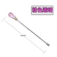 火漆搅拌棒 火漆印章工具 迷你金属搅拌棒烧蜡搅拌勺 粉色透明搅拌勺
