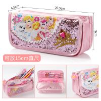 迪士尼帆布笔袋女生韩版简约大容量高颜值可爱小学生儿童布铅笔盒 梦幻公主系列（A款）