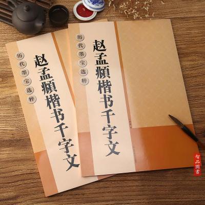 赵孟頫楷书千字文高清放大版 赵孟俯赵体楷书毛笔书法集字帖 大8开米字格 墨迹本 大字临摹字帖 简体旁注