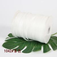 0.6cm透明装饰雪纱带丝带缎带绸带编帽子彩带6mm丝带草帽450米 乳白色 1042#本白