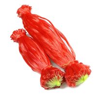 吊瓜网大棚吊西瓜网兜塑料网袋农用哈密瓜带绳手提抽绳掉尼龙 红色[100个]带绳 加厚[35cm]吊4斤左右