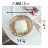 竹制品天然原色圆竹筐竹编簸箕家用圆簸箕农家洗菜圆筐手编馒头筐 馒头筐直径16厘米
