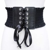 女士时尚流苏绑带腰封宽衬衫系带蕾丝花边搭连衣裙装饰腰带蝴蝶结 款式一黑色