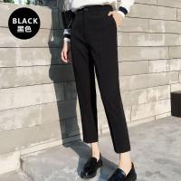 西装裤子女薄款九分春秋夏季高腰显瘦宽松直筒八分烟管哈伦西裤 九分哈伦裤(春秋款) 西装料 XS