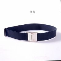商务弹力松紧腰带简约牛仔裤裤带时尚无痕男女士休闲隐形懒人皮带 黑色3cm宽