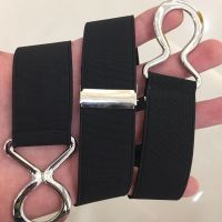 3公分宽新款女式松紧腰带简约百搭裙裤带收腰弹力皮带条纹可调节 黑色(3CM可调节)