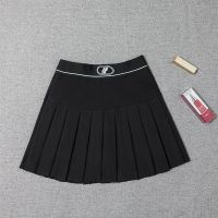 半身裙女春装2020新款韩版秋冬款大码字母高腰百褶裙短裙胖mm裙裤 黑色1#松紧腰 [圆圈花型腰] M [100以下]